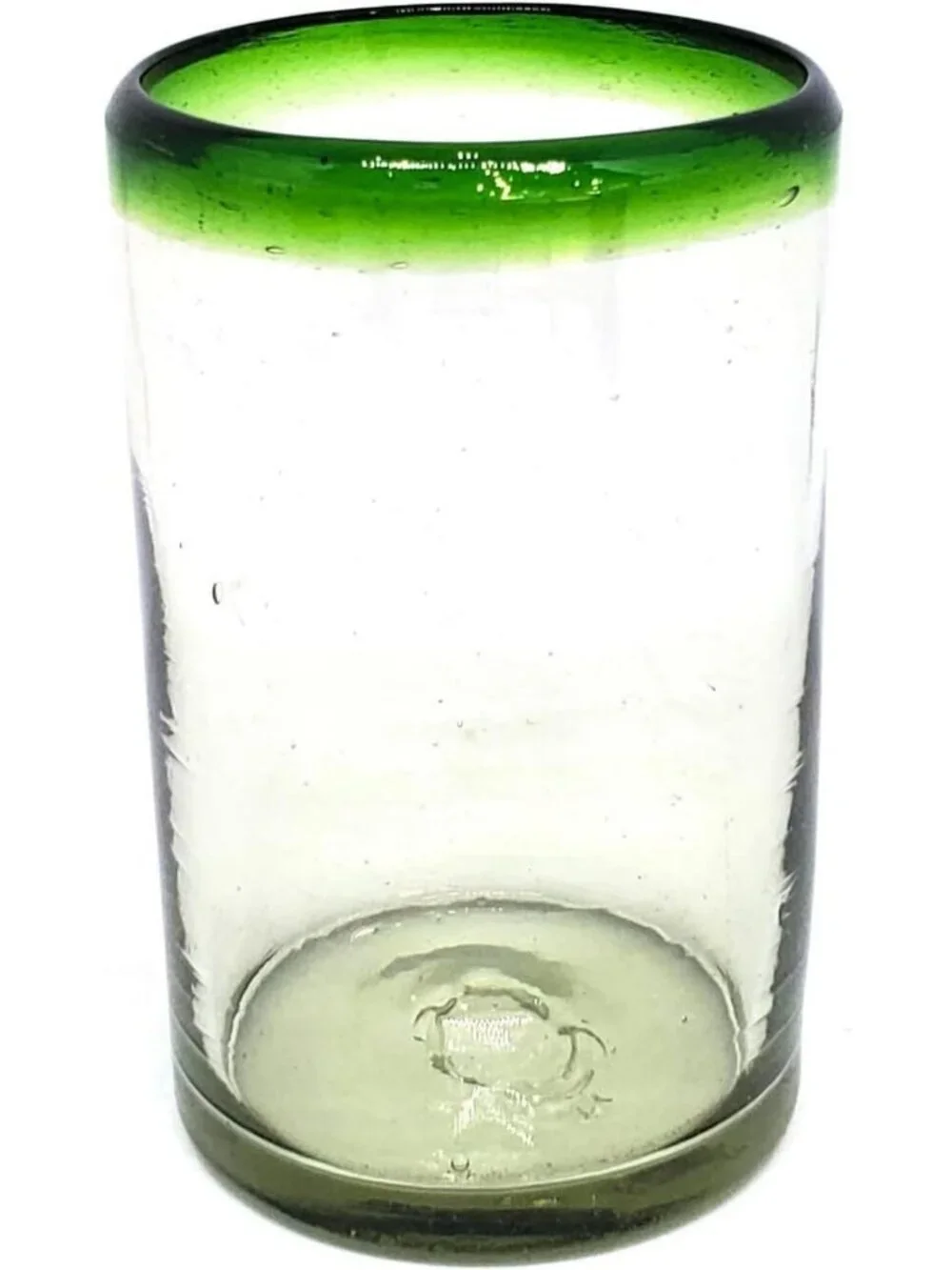Emerald Green 14 oz Recycled Drinking Glasses Set of 6 - Lead-Free, Toxin-Free